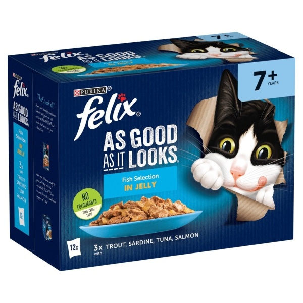 Felix Pouch As Good As It Looks Senior Fish in Jelly 4 x 12 x 100g