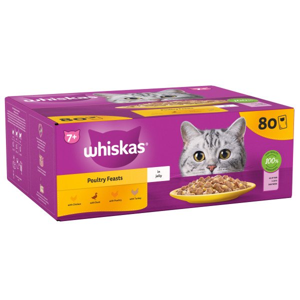 Whiskas Senior 7+ Poultry Feasts in Jelly 80 x 85g