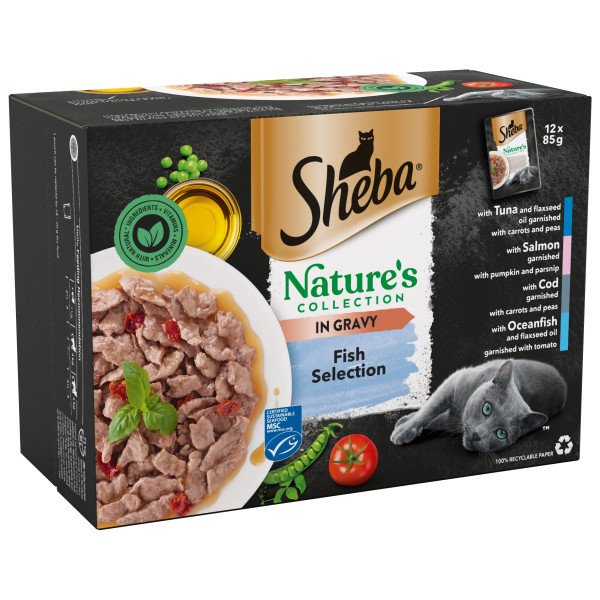 Sheba Nature's Collection Fish Selection in Gravy Pouches 4 x 12 x 85g