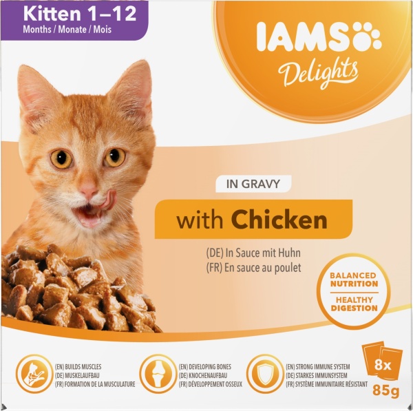 Iams Delight Kitten Chicken in Gravy 8 x 85g