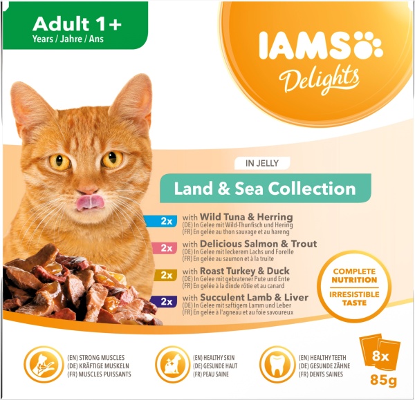 Iams Delight Adult Land & Sea Collection in Jelly 8 x 85g