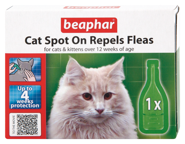 Beaphar Cat Spot On Repels Flea 4 Week 1 pipette x 6