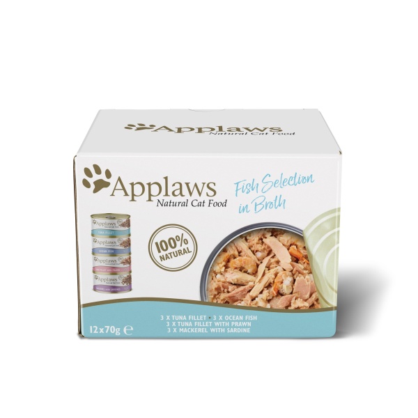 Applaws Cat Fish Selection in Broth Tins 4 x 12 x 70g