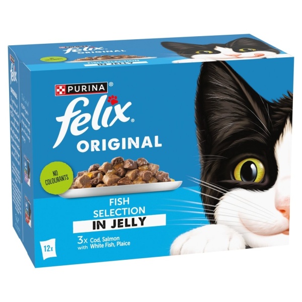 Felix Adult Original Fish Selection in Jelly Pouches 4 x 12 x 85g