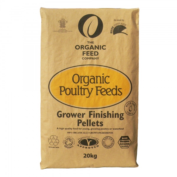 Allen & Page Organic Feed Company Grower/Finishing Pellets Poultry Food 20kg