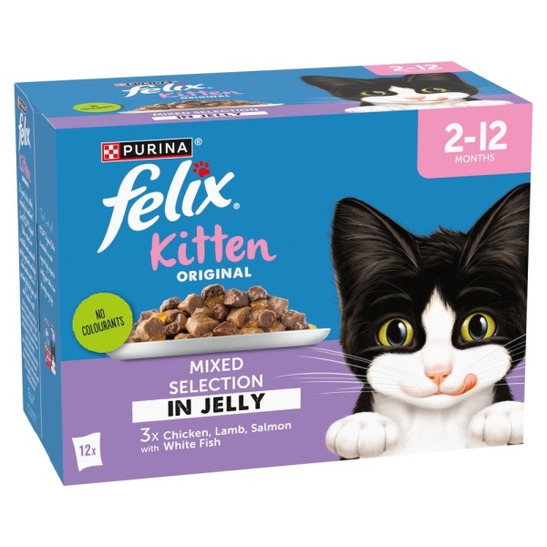 Felix Kitten Original Mixed Selection in Jelly Pouches 4 x 12 x 85g