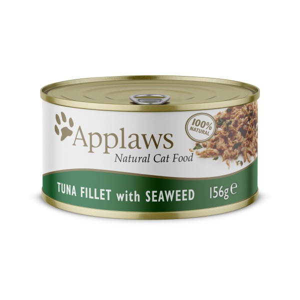 Applaws Cat Tuna Fillet with Seaweed in Broth Tins 24 x 156g