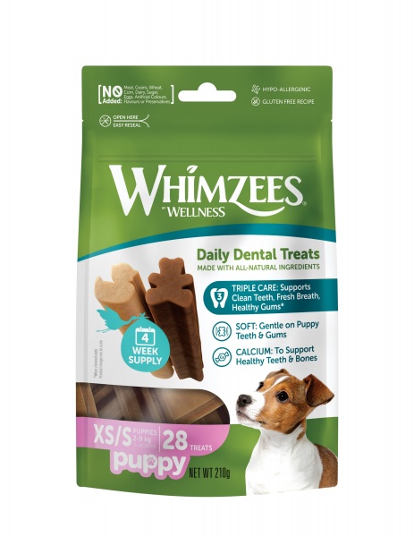Whimzees Puppy Daily Dental Treat XS/S 28 Sticks x 6