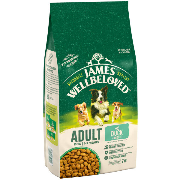 James Wellbeloved Duck & Rice Adult Dog Food 2kg
