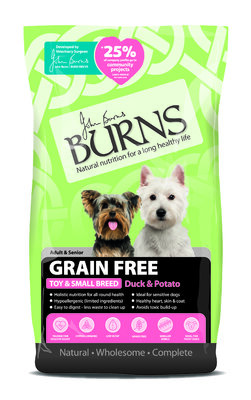 Burns Free From with Duck & Potato Toy & Small Dog Food 2kg