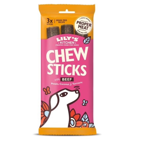 Lily's Kitchen Chew Sticks with Beef 3 Sticks 10 x 120g