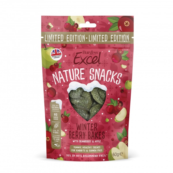 Burgess Excel Nature Snacks Winter Berry Bites Limited Edition 12 x 60g