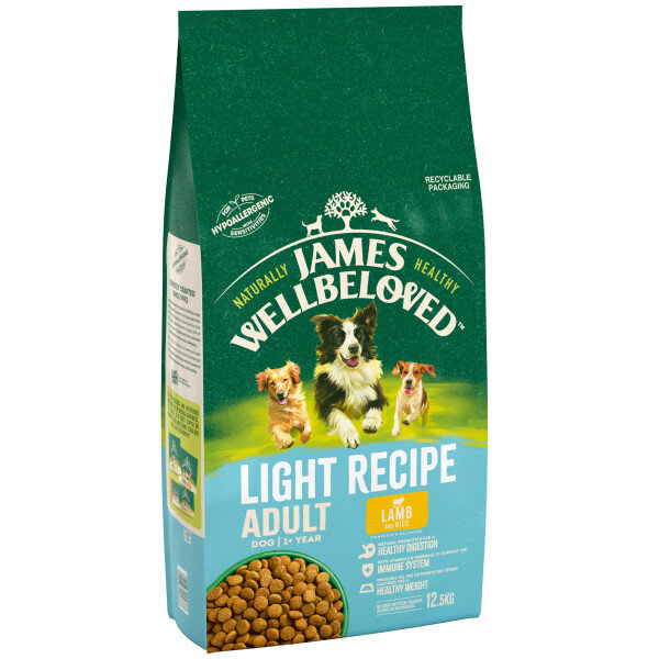 James Wellbeloved Lamb & Rice Light Dog Food 12.5kg