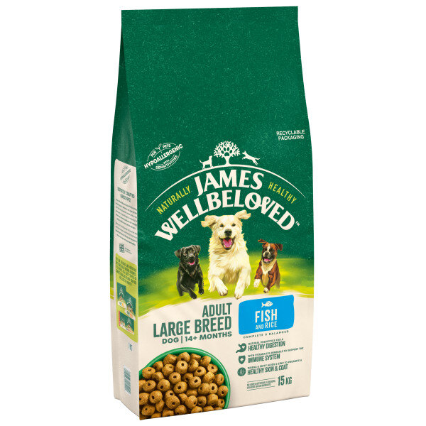James Wellbeloved Fish & Rice Large Breed Dog Food 15kg