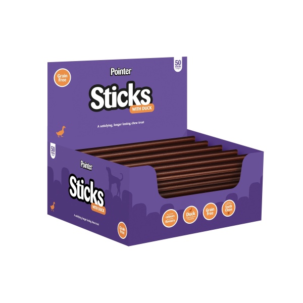 Pointer Duck Sticks Grain Free Dog Treats 54g x 50