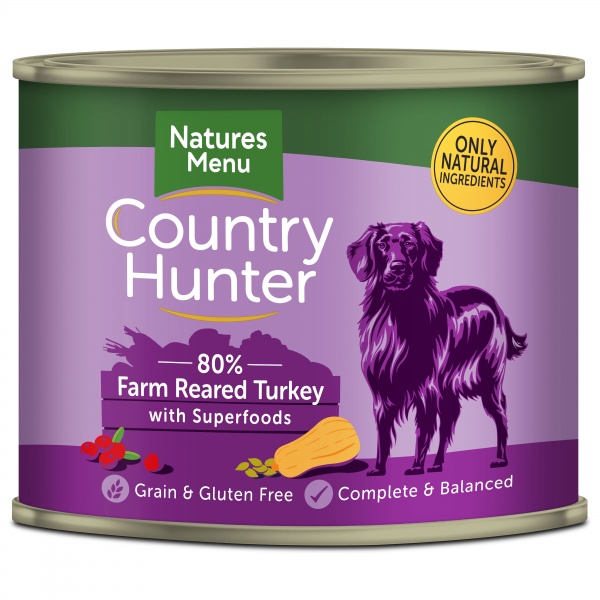 Natures Menu Country Hunter Turkey Dog Food Tins 6 x 600g