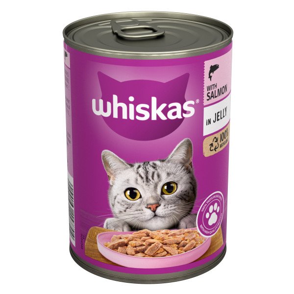 Whiskas 1+ Adult Salmon in Jelly Tins 12 x 400g