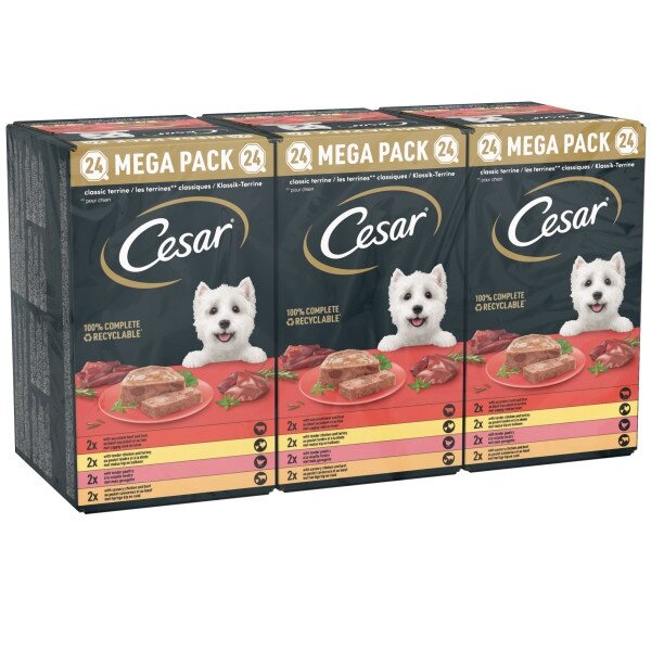 Cesar Classic Terrine Mixed Selection Pouches Mega Pack 24 x 150g
