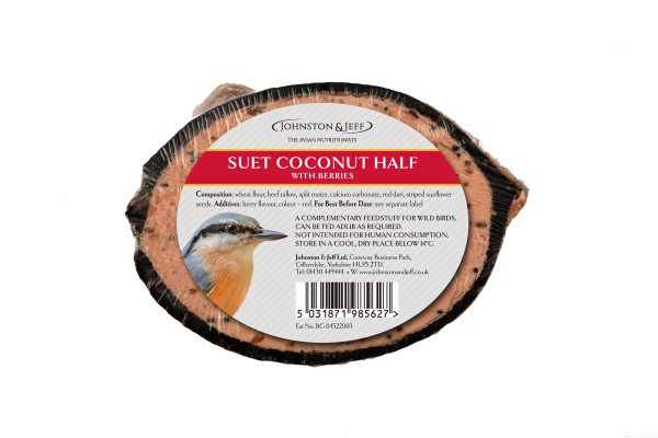 Johnston & Jeff Suet Coconut Halves with Berries x 30