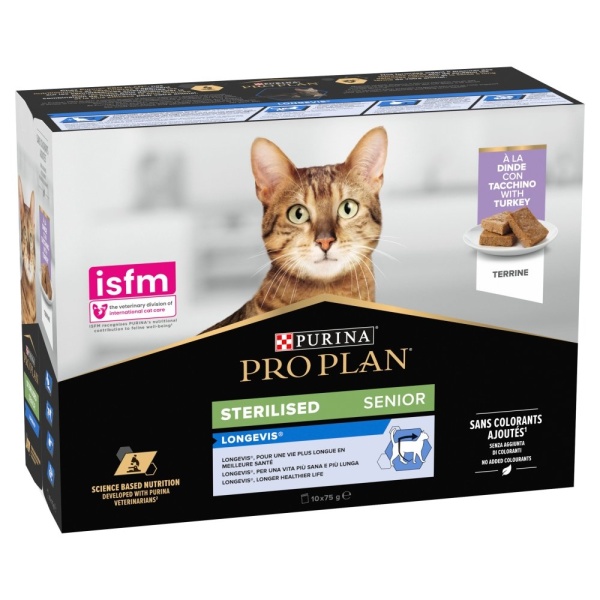 Pro Plan Senior 7+ Sterilised Maintenance with Chicken in Gravy 4 x 10 x 75g