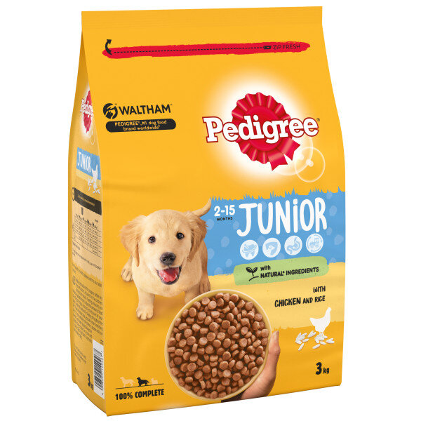 Pedigree Puppy/Junior Complete Chicken & Rice 3 x 3kg
