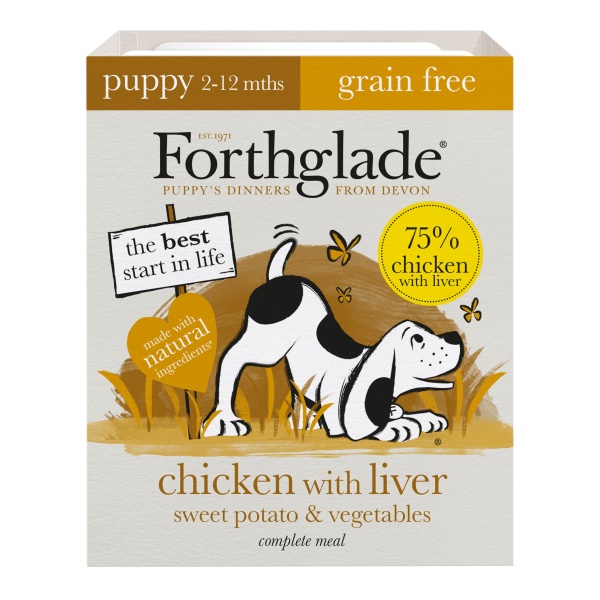 Forthglade Puppy Complete Grain Free Chicken with Liver & Veg Trays 18 x 395g