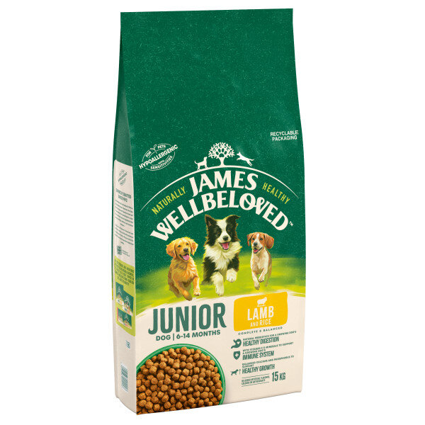 James Wellbeloved Lamb & Rice Junior Dog Food 15kg