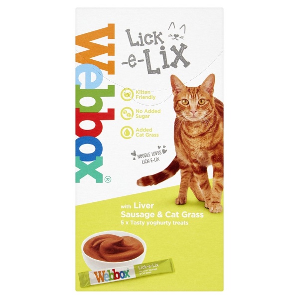 Webbox Lick e Lix Cream Liver with Cat Grass 17 x 5 x 15g