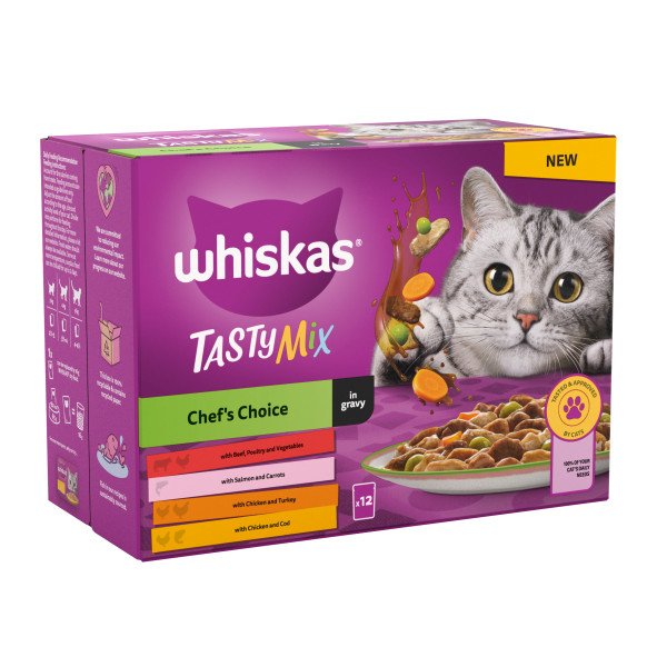 Whiskas Adult 1+ Tasty Mix Chefs Choice in Gravy Pouches 4 x 12 x 85g