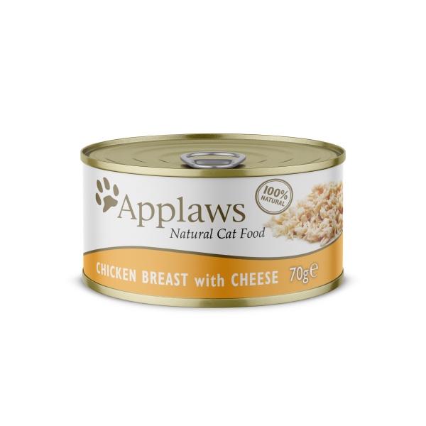 Applaws Cat Chicken Breast with Cheese in Broth Tins 24 x 70g