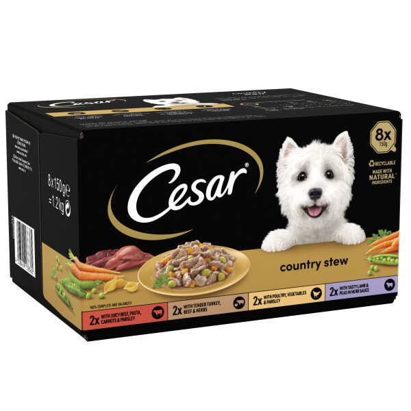 Cesar Tray Country Kitchen Special Selection in Gravy 3 x 8 x 150g