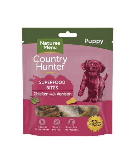 Natures Menu Country Hunter Superfood Bites Puppy Chicken with Venison 8 x 70g