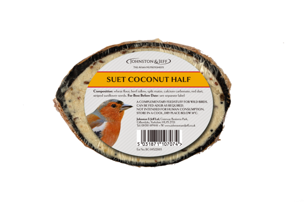 Johnston & Jeff Suet Coconut Halves Plain x 30