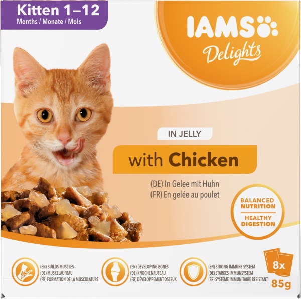 Iams Delights Kitten Chicken in Jelly 8 x 85g