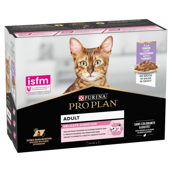 Pro Plan Adult 1+ Delicate Digestion with Turkey Gravy 4 x 10 x 85g