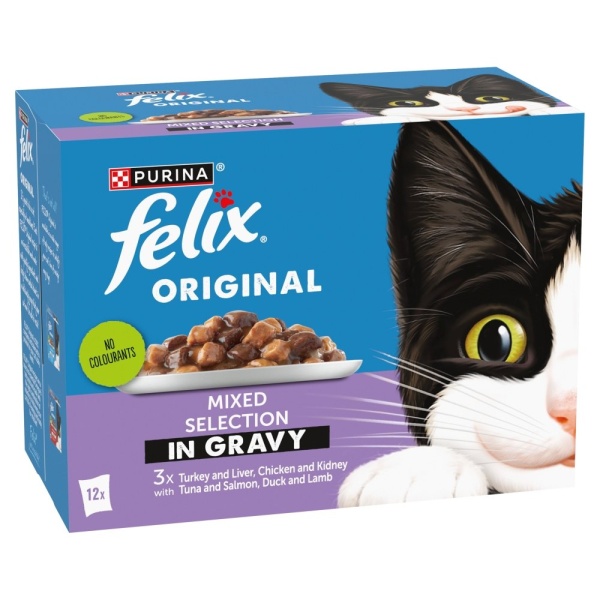 Felix Adult Original Mixed Selection in Gravy Pouches 4 x 12 x 85g