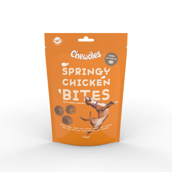 Chewdles Springy Chicken Bites Dog Treats 5 x 125g