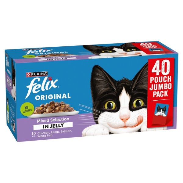 Felix Adult Original Mixed Selection in Jelly Pouches 40 x 85g