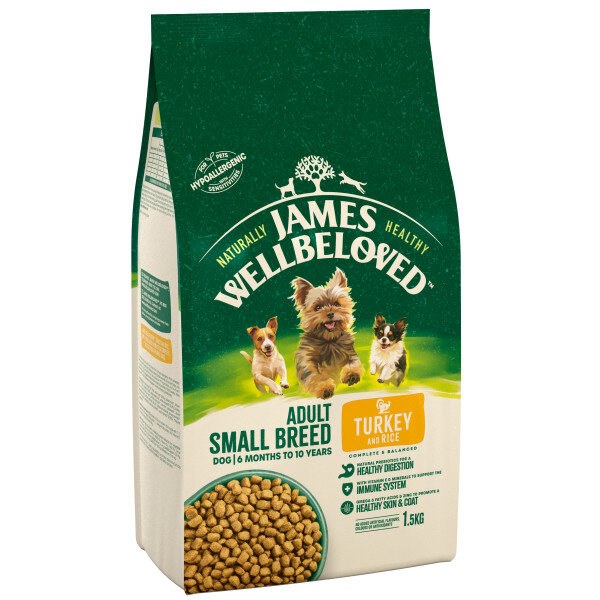 James Wellbeloved Small Breed Turkey & Rice Dog Food 1.5kg