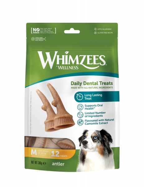 Whimzees Antlers Medium 12 pack x 6