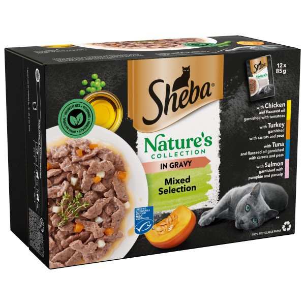Sheba Nature's Collection Mixed Selection in Gravy Pouches 4 x 12 x 85g