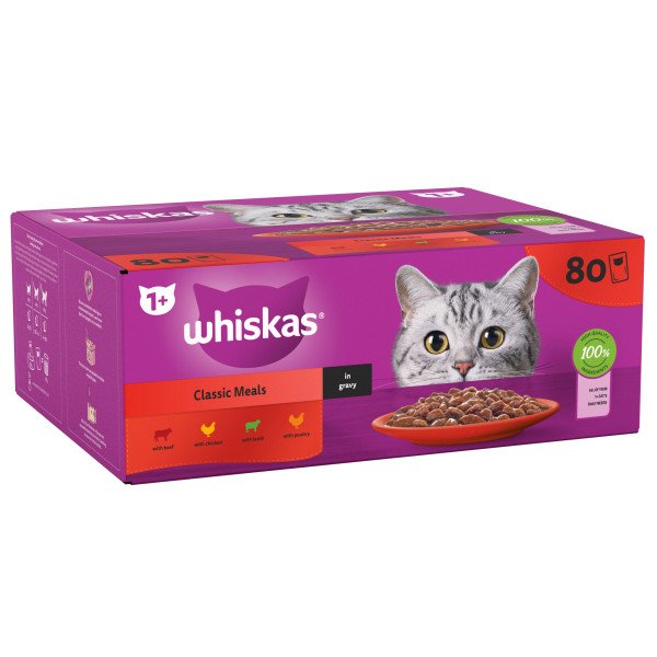 Whiskas Adult 1+ Meaty Meals in Gravy 80 x 85g