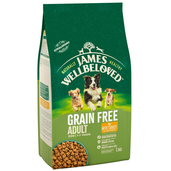 James Wellbeloved Grain Free Turkey & Vegetable Dog Food 1.5kg