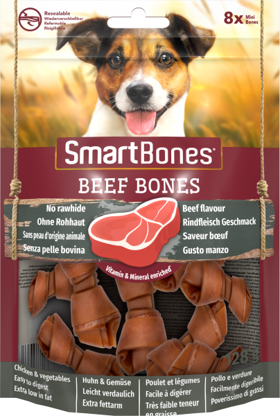 SmartBones Beef Mini Dog Treats 7 x 8 Pieces