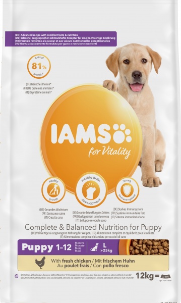 Iams Puppy Vitality Large Breed Chicken 12kg