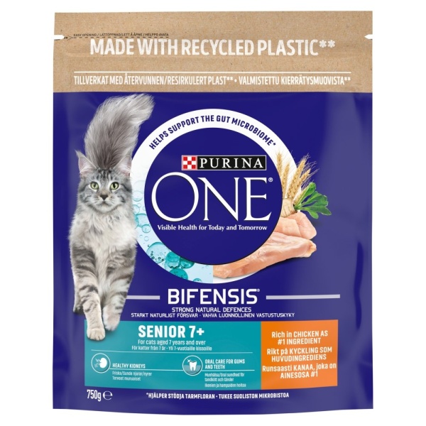 Purina One Senior 7+ Cat Chicken 4 x 750g