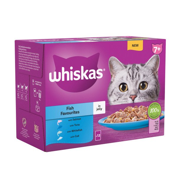 Whiskas Senior 7+ Fish Favourites in Jelly 4 x 12 x 85g