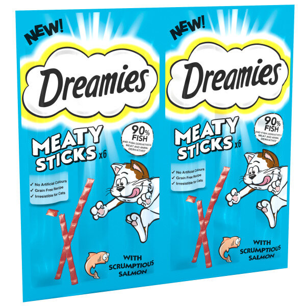 Dreamies Meaty Sticks Salmon Cat Treats 14 x 30g