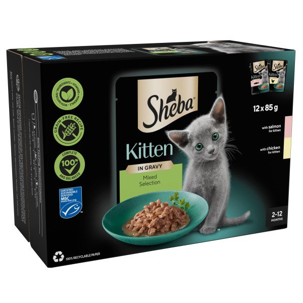 Sheba Sauce Collection Kitten Mixed Selection in Gravy 4 x 12 x 85g