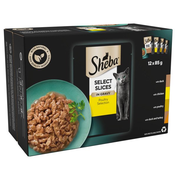 Sheba Select Slices Poultry Collection in Gravy 4 x 12 x 85g